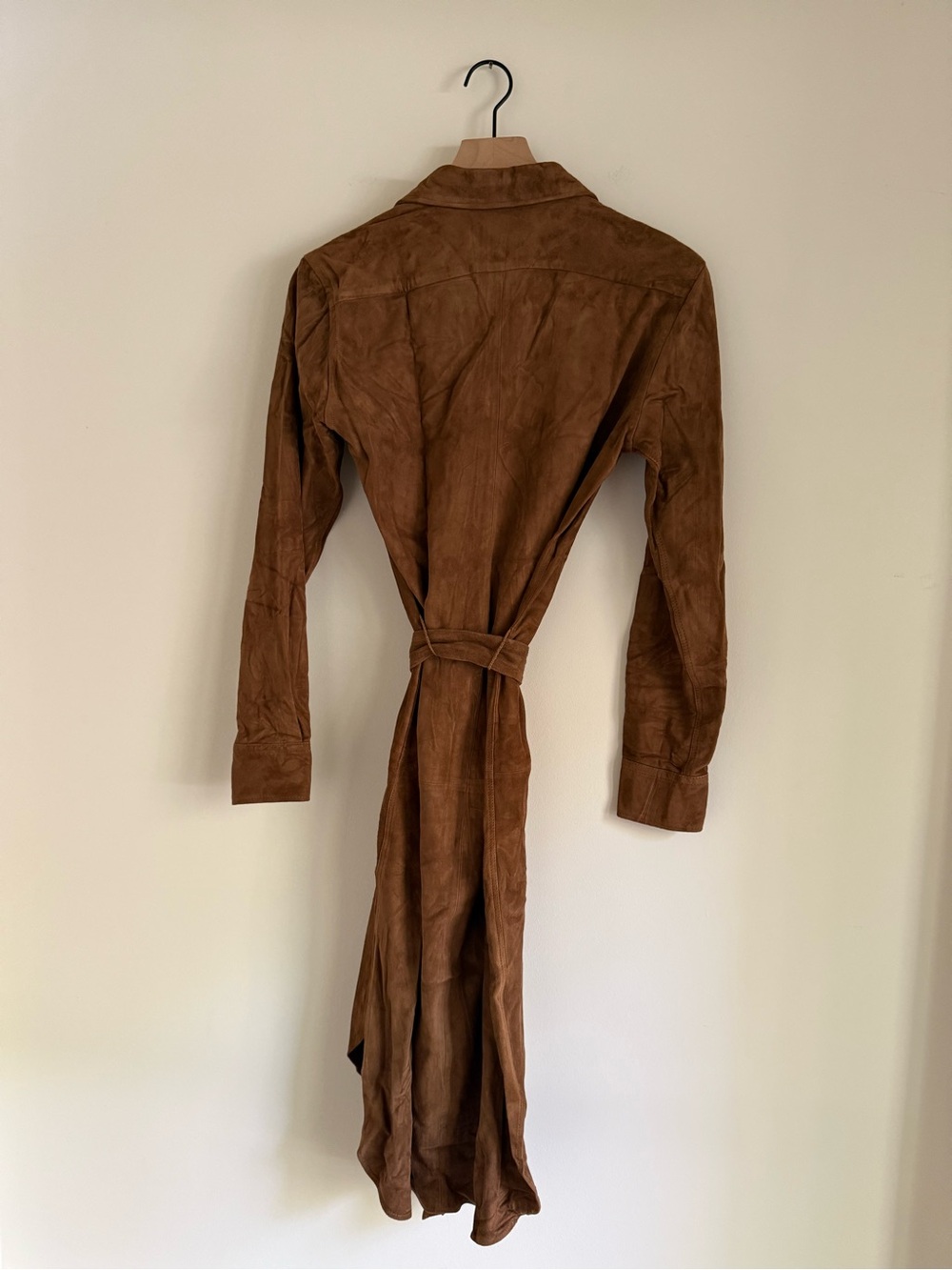 Polo Ralph Lauren 100% Goat Suede Belted Shirt Dress Size 4 - Picture 5 of 10